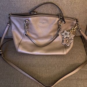 Coach purse. Gold metallic. New without tags.  Coach key fob.